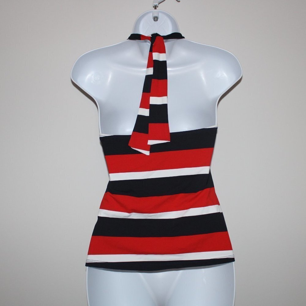 Athena Striped Tankini Swimsuit Halter Top - Small - Picture 5 of 6
